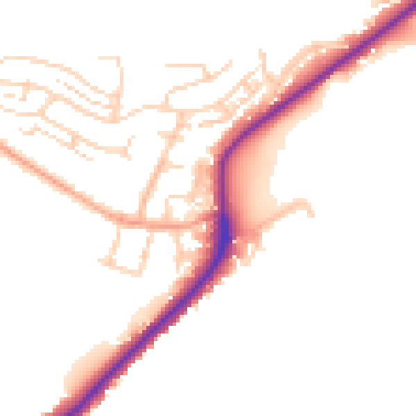 Daytime road noise heatmap for ME2 1NR