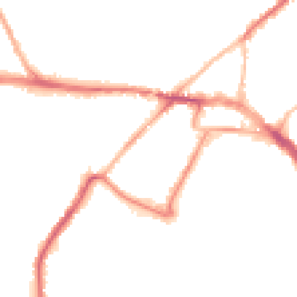 Night-time road noise heatmap for ME2 2BJ