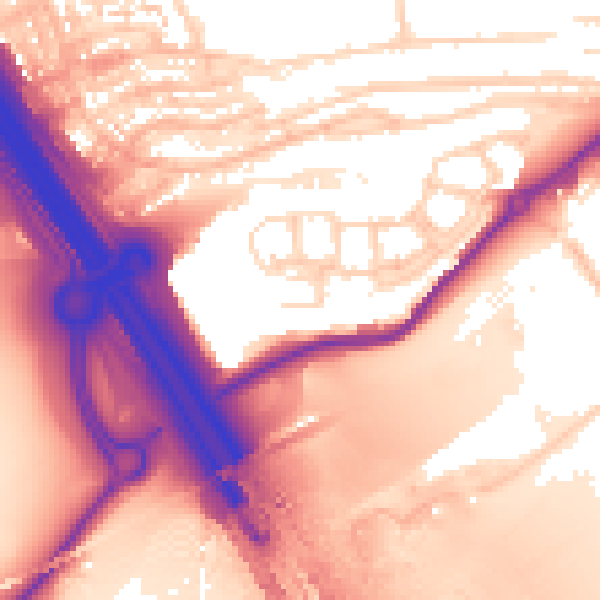 Daytime road noise heatmap for ME2 2BN