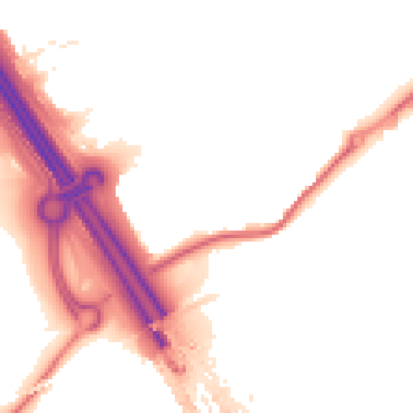 Night-time road noise heatmap for ME2 2BN