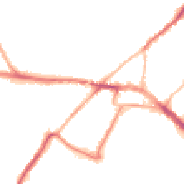 Night-time road noise heatmap for ME2 2BT