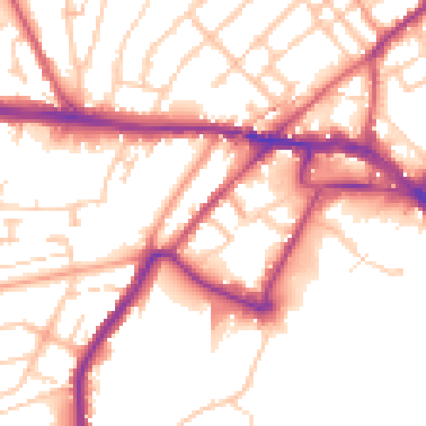 Daytime road noise heatmap for ME2 2BU