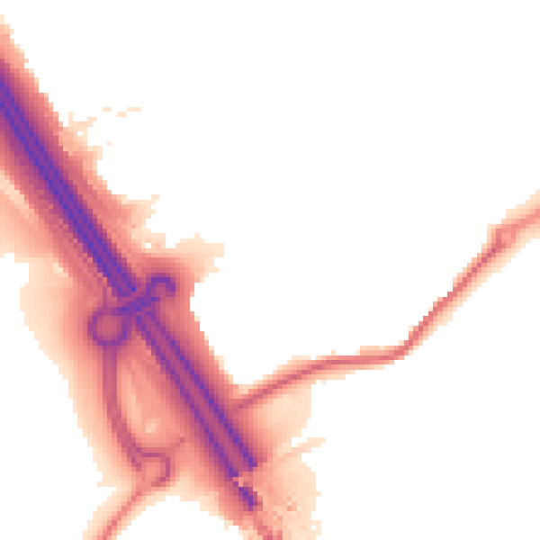Night-time road noise heatmap for ME2 2FS