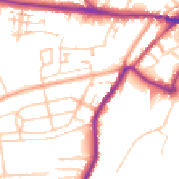 Daytime road noise heatmap for ME2 2HB