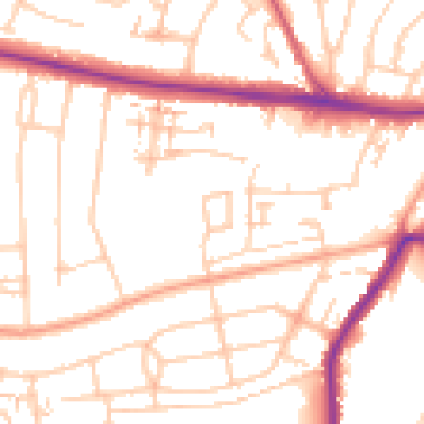 Daytime road noise heatmap for ME2 2HG