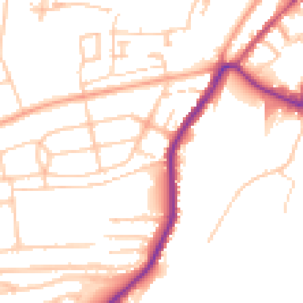 Daytime road noise heatmap for ME2 2JL