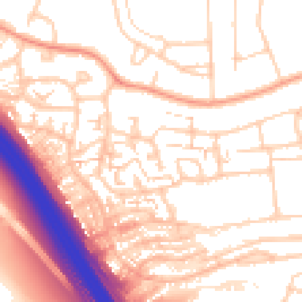 Daytime road noise heatmap for ME2 2QZ