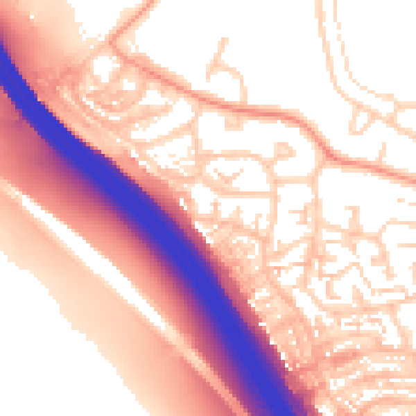 Daytime road noise heatmap for ME2 2RN