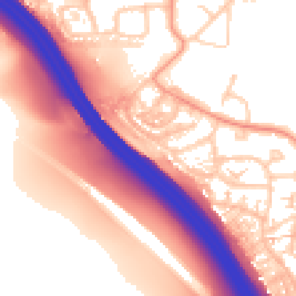 Daytime road noise heatmap for ME2 2SZ