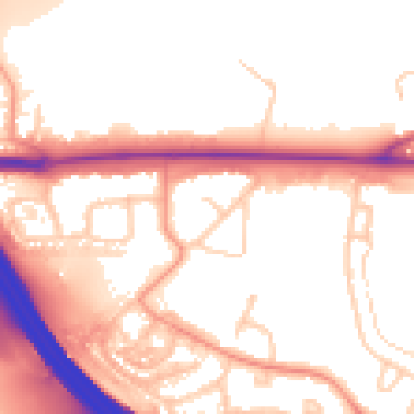 Daytime road noise heatmap for ME2 2TL