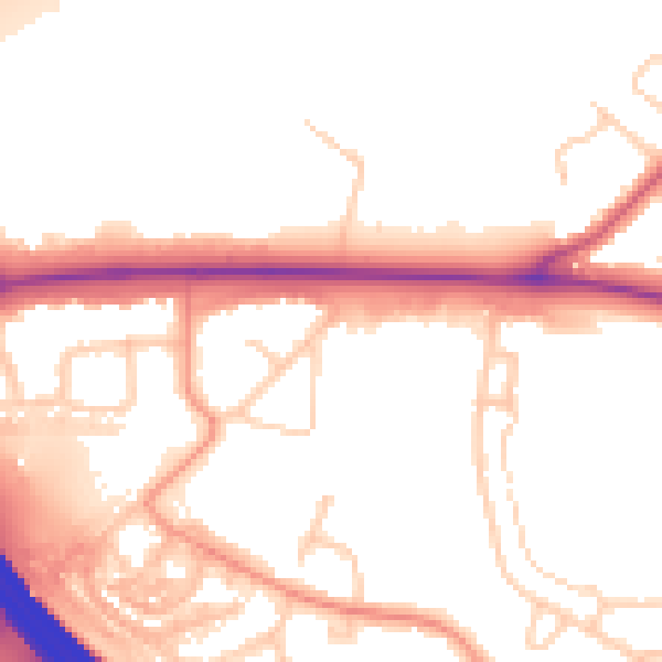 Daytime road noise heatmap for ME2 2TQ