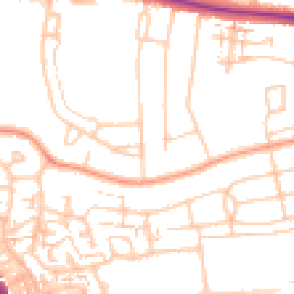 Daytime road noise heatmap for ME2 2XZ
