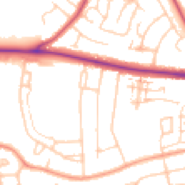 Daytime road noise heatmap for ME2 2YL
