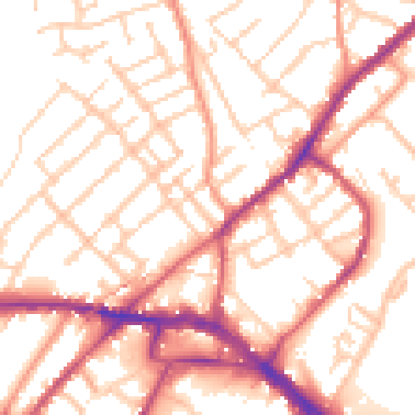 Daytime road noise heatmap for ME2 3AA