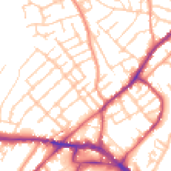 Daytime road noise heatmap for ME2 3AE