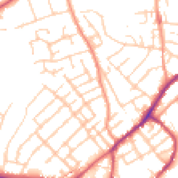 Daytime road noise heatmap for ME2 3AN