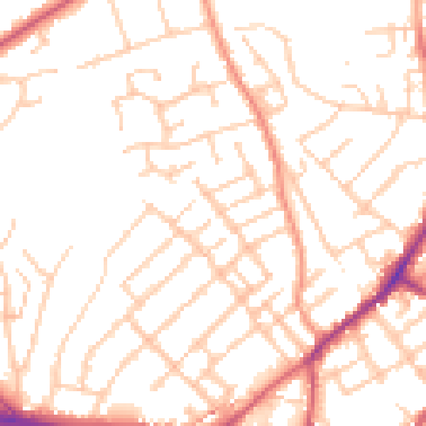 Daytime road noise heatmap for ME2 3AP