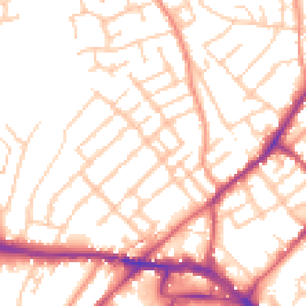 Daytime road noise heatmap for ME2 3BQ