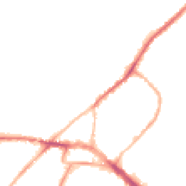 Night-time road noise heatmap for ME2 3DY