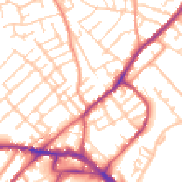 Daytime road noise heatmap for ME2 3EA