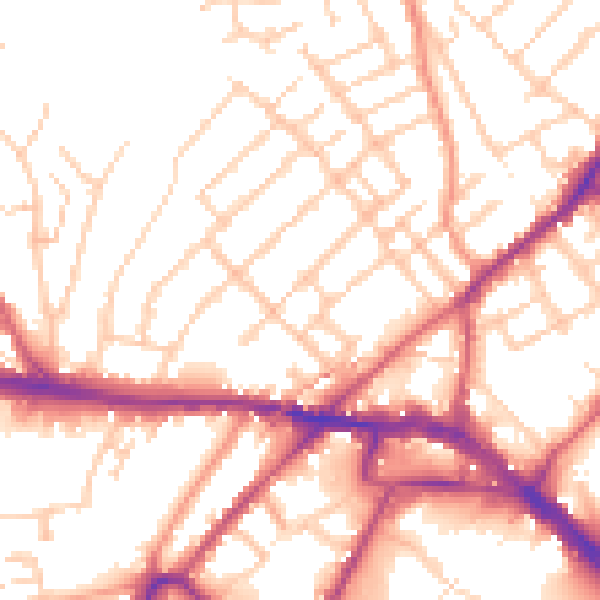 Daytime road noise heatmap for ME2 3EU