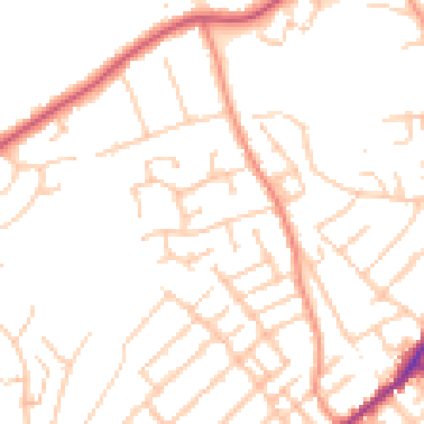 Daytime road noise heatmap for ME2 3FG