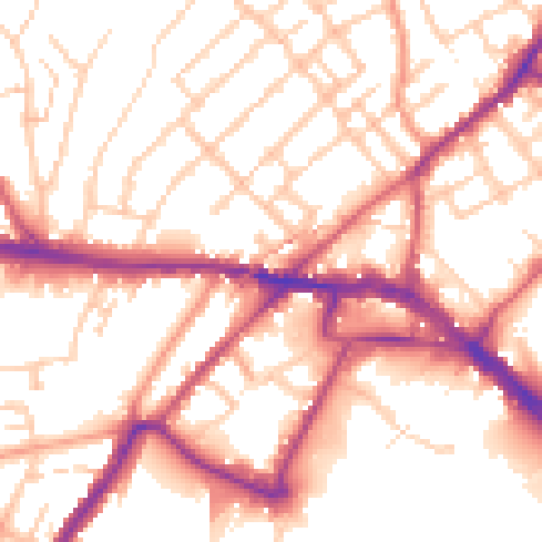 Daytime road noise heatmap for ME2 3HT