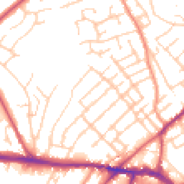 Daytime road noise heatmap for ME2 3HW