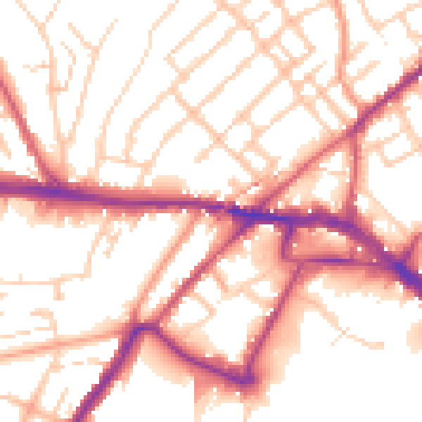 Daytime road noise heatmap for ME2 3JA