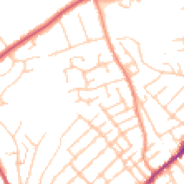 Daytime road noise heatmap for ME2 3LT
