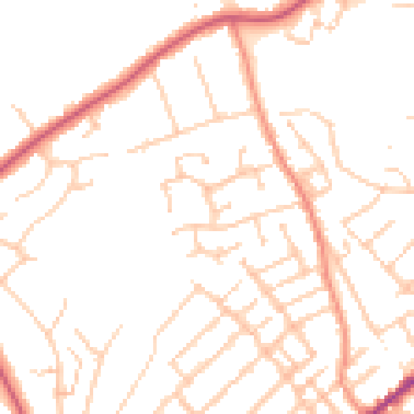 Daytime road noise heatmap for ME2 3LU