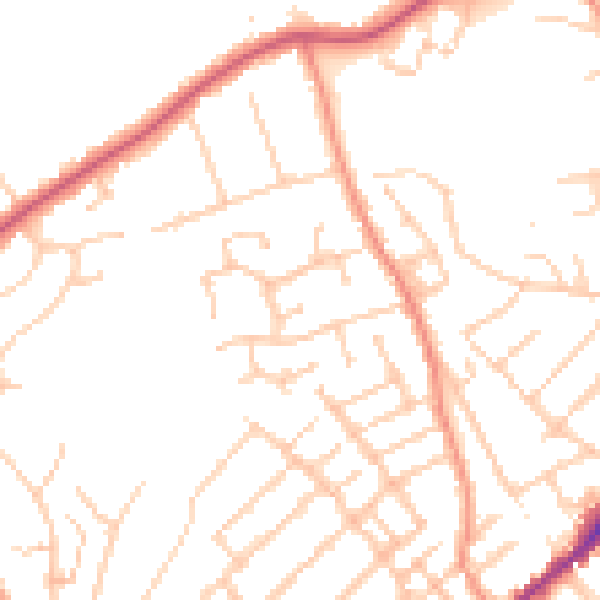 Daytime road noise heatmap for ME2 3LX