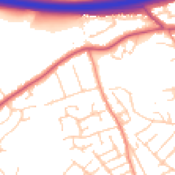 Daytime road noise heatmap for ME2 3LZ