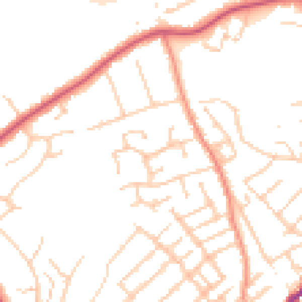 Daytime road noise heatmap for ME2 3ND