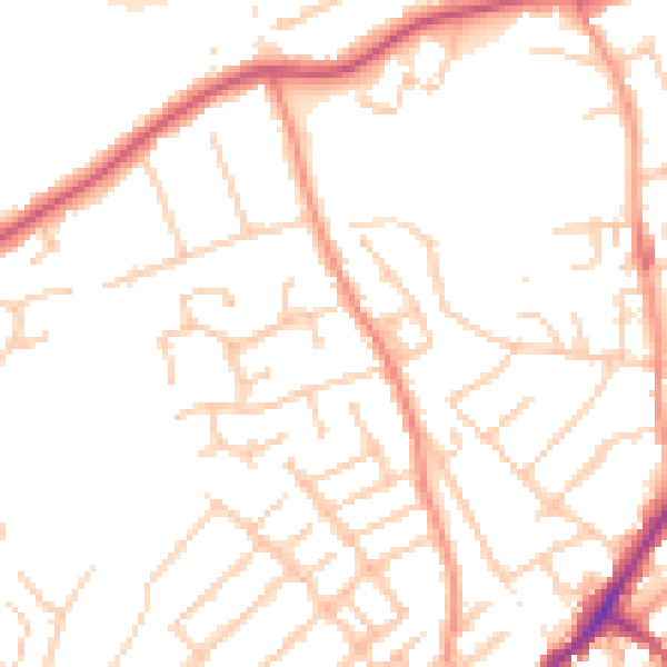 Daytime road noise heatmap for ME2 3NE