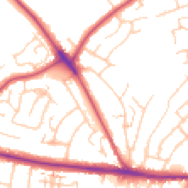 Daytime road noise heatmap for ME2 3PN