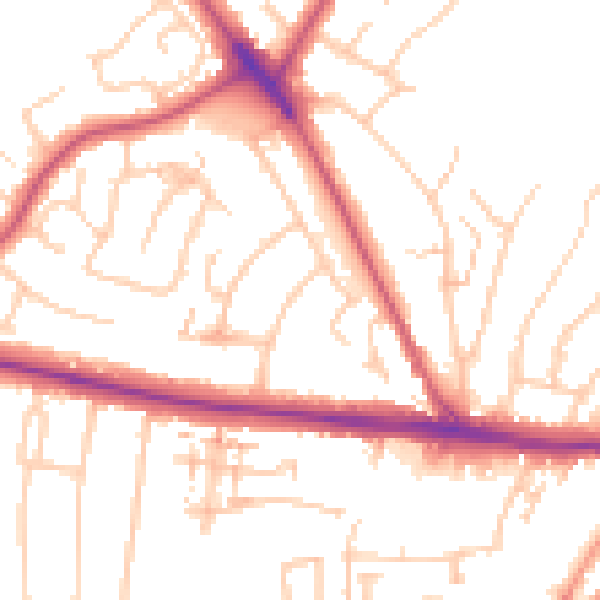 Daytime road noise heatmap for ME2 3PX
