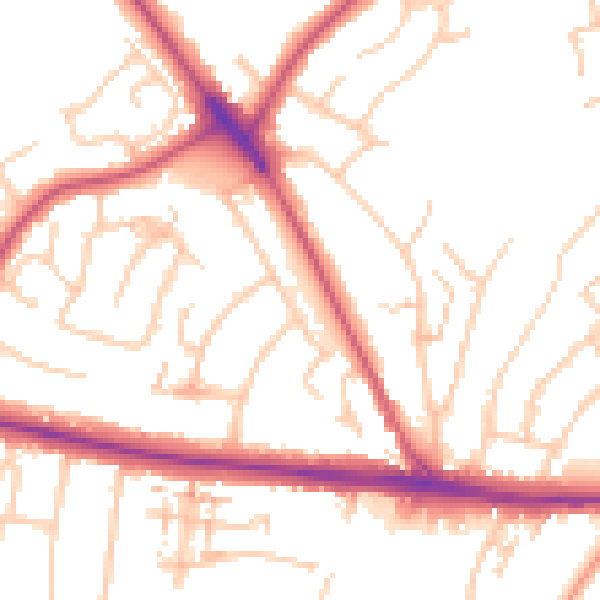 Daytime road noise heatmap for ME2 3QA