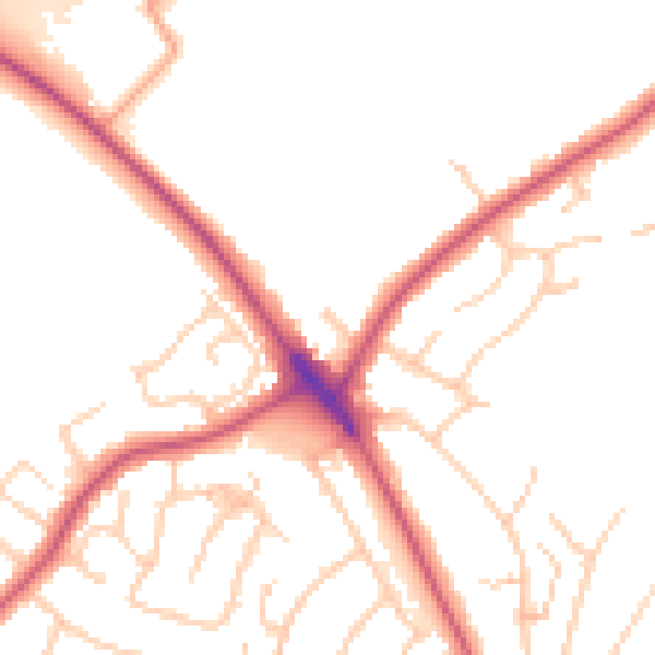 Daytime road noise heatmap for ME2 3QP