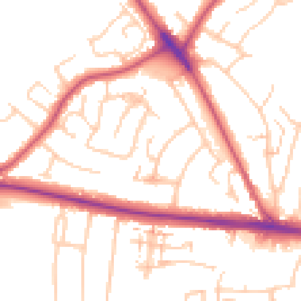 Daytime road noise heatmap for ME2 3QQ