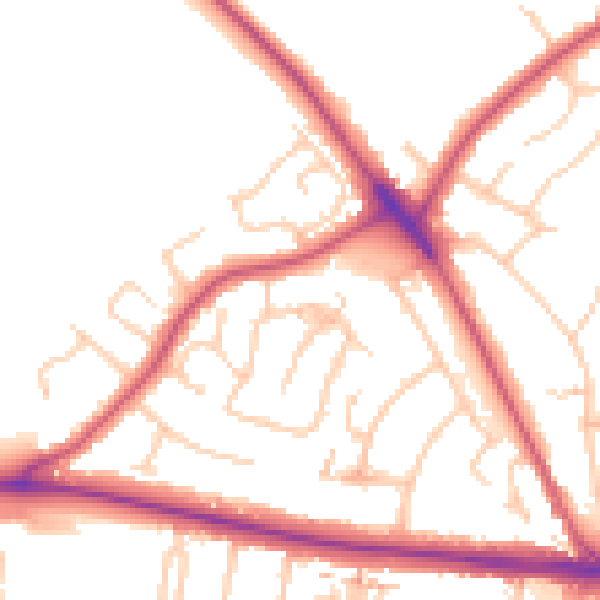 Daytime road noise heatmap for ME2 3SR