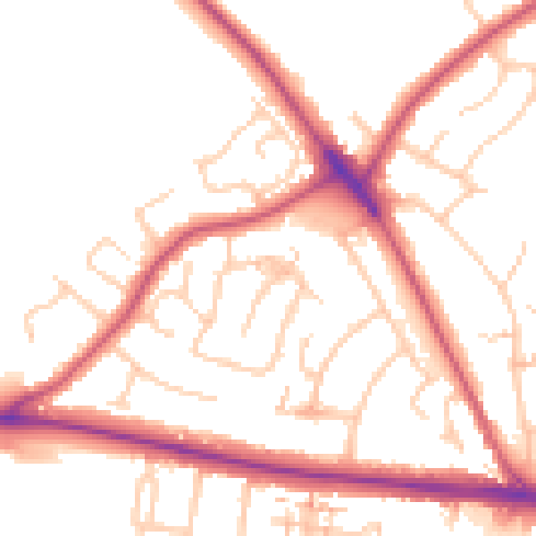 Daytime road noise heatmap for ME2 3ST