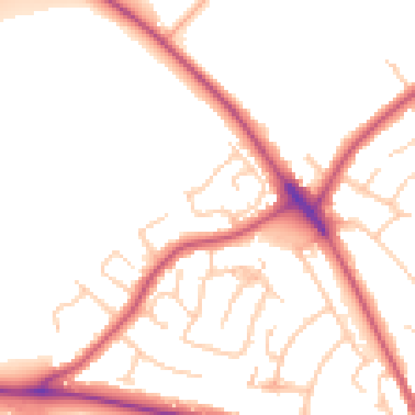 Daytime road noise heatmap for ME2 3SW