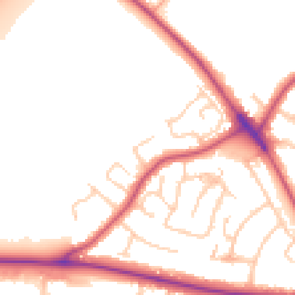 Daytime road noise heatmap for ME2 3TQ