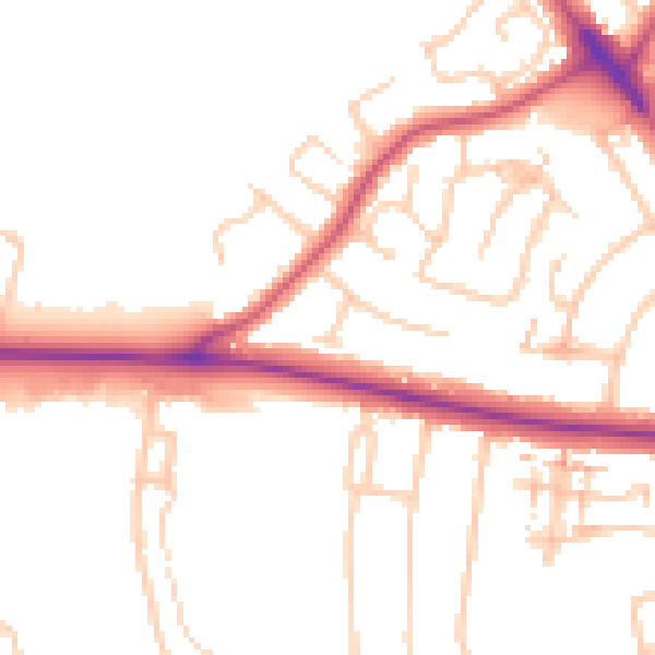 Daytime road noise heatmap for ME2 3TS