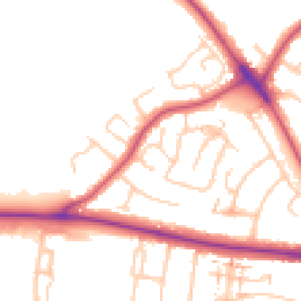 Daytime road noise heatmap for ME2 3TW