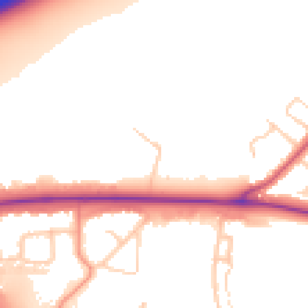Daytime road noise heatmap for ME2 3UA