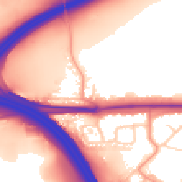 Daytime road noise heatmap for ME2 3UE