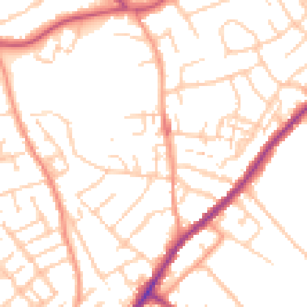 Daytime road noise heatmap for ME2 3XG