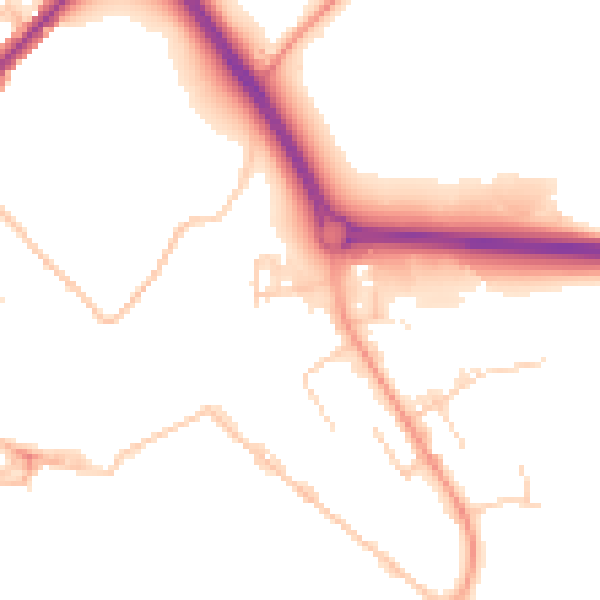 Daytime road noise heatmap for ME2 4AD